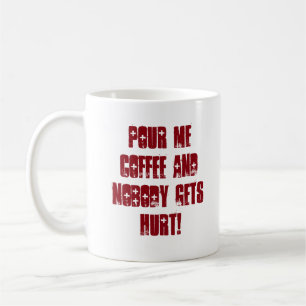 Caneca De Café Funny Red and Black Typography Message