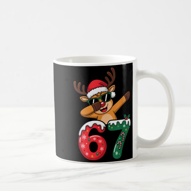 Caneca De Café Funny Reindeer Dab Six Seven 67 Christmas Dabbing  (Direita)