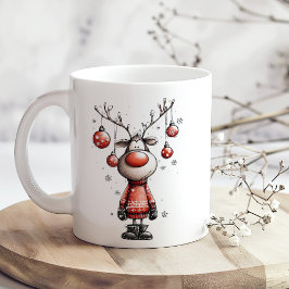Caneca De Café Funny Reindeer Mug – Oh Deer Christmas!