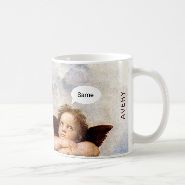 Caneca De Café Funny Renaissance Angels Mug – Personalized  (Direita)