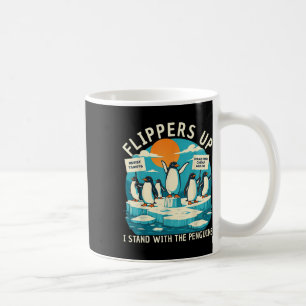 Caneca De Café Funny Resiste Pinguins Protestando Contra Tarifas