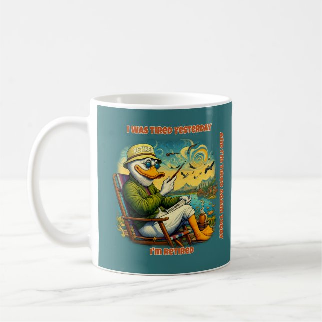 Caneca De Café Funny Retired Duck Personalized Retirement Gift (Esquerda)