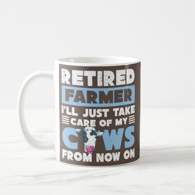 Caneca De Café Funny Retirement Plan Cow Retired Farmer Farm (Esquerda)