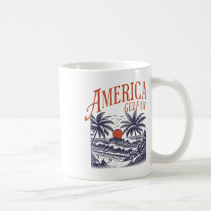Caneca De Café Funny Retro 2025 Grunge Design, Golfo Da América