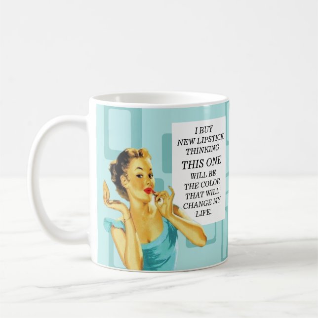 Caneca De Café Funny Retro Familiar Lipstick (Esquerda)