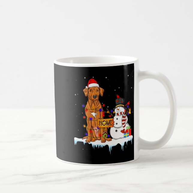 Caneca De Café Funny Rhodesian Ridgeback Dog Christmas Snowman Xm (Direita)