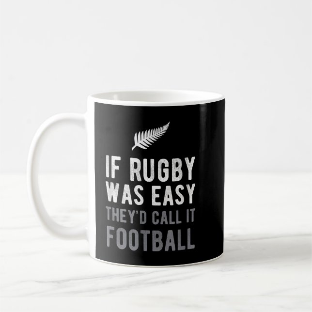 Caneca De Café Funny Rugby Silver Fern Futebol Nova Zelândia NZ S (Esquerda)
