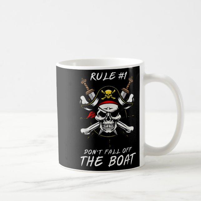 Caneca De Café Funny Rule #1 Don't Fall Off The Boat Cruise Rate  (Direita)