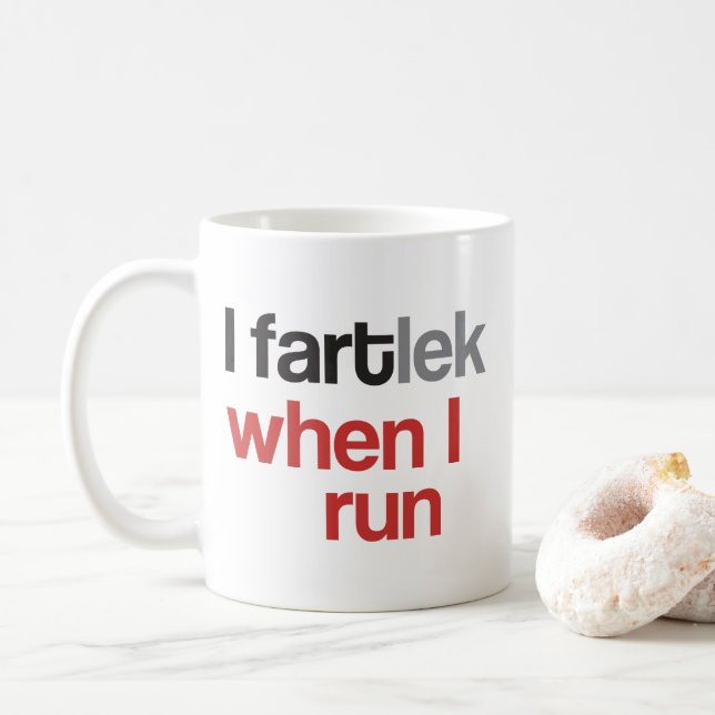 Caneca De Café Funny Runner | I FARTlek quando executo © Mug (Com Donut)