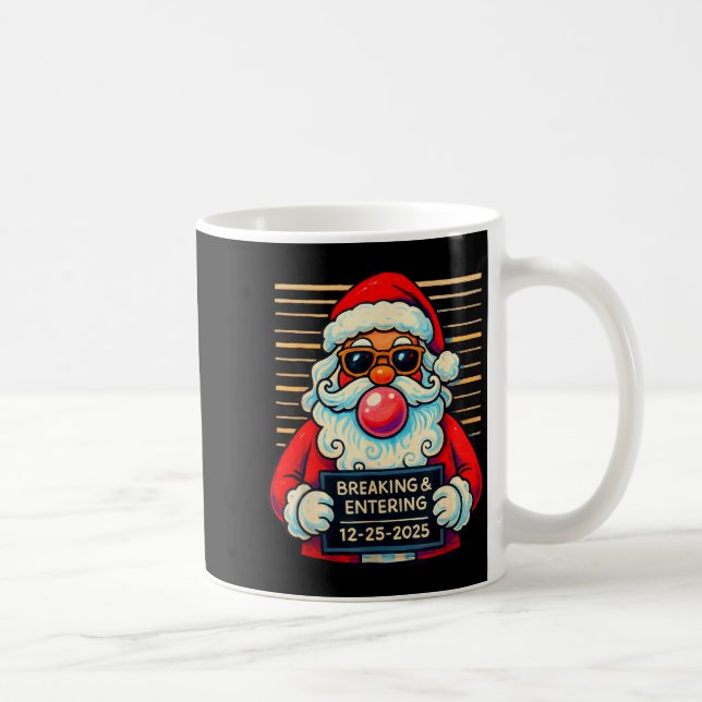 Caneca De Café Funny Santa Breaking And Entering Christmas  (Direita)