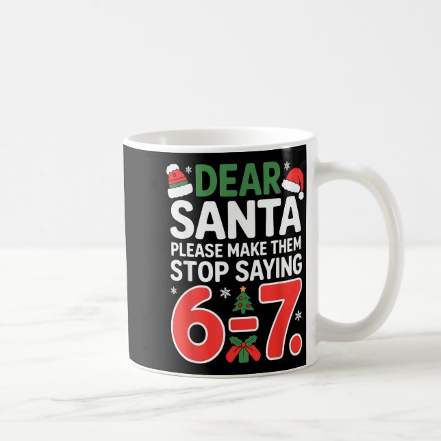 Caneca De Café Funny Santa Christmas 67 Meme Six Seven  (Direita)