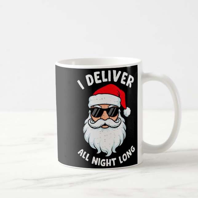 Caneca De Café Funny Santa Claus I Deliver All Night Long Christm (Direita)