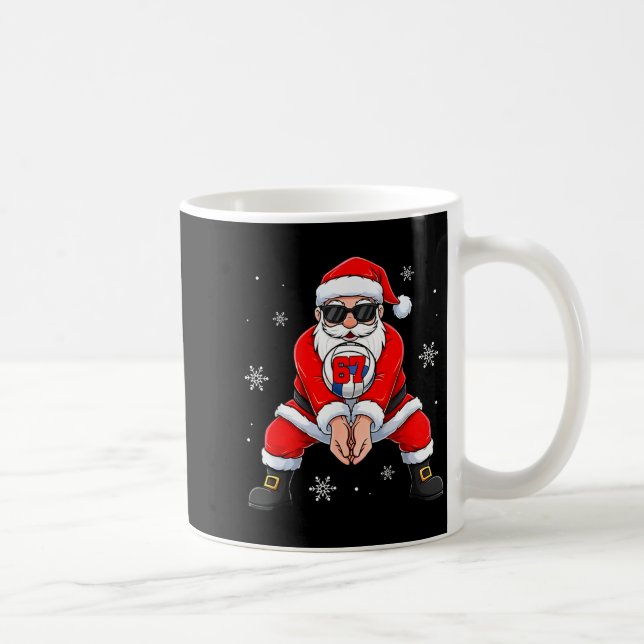 Caneca De Café Funny Santa Claus Playing Volleyball Six Seven Chr (Direita)