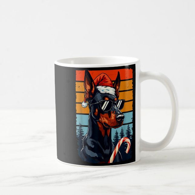 Caneca De Café Funny Santa Hat Christmas Dobie Doberman Nscher  (Direita)