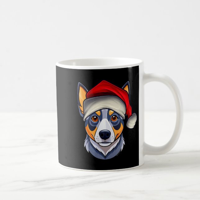 Caneca De Café Funny Santa Hat Xmas Pajamas Blue Heeler Dog Chris (Direita)