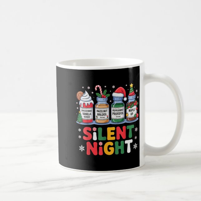 Caneca De Café Funny Santa Profol Silent Night Icu Nurses Merry C (Direita)