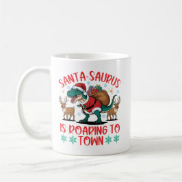 Caneca De Café Funny Santa-saurus T-Rex Dinosaur Christmas