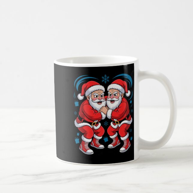 Caneca De Café Funny Santa Wrestling Lover Wrestler Xmas Christma (Direita)