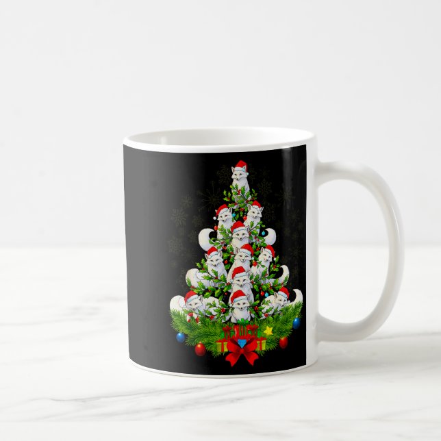 Caneca De Café Funny Santa Xmas Arctic Fox Christmas Tree  (Direita)