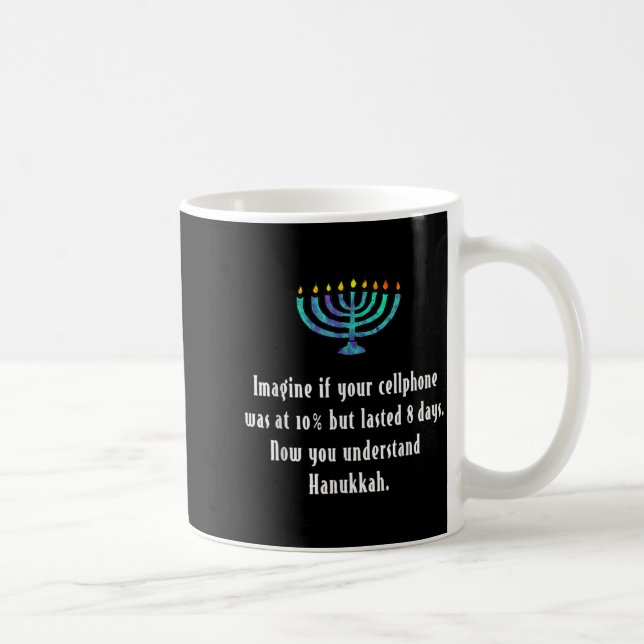 Caneca De Café Funny Sarcastic Hanukkah Chanukah Cellphone Quote  (Direita)