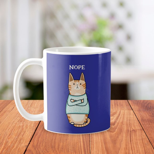 Caneca De Café Funny Sarcastic Orange Cat Nope (Criador carregado)