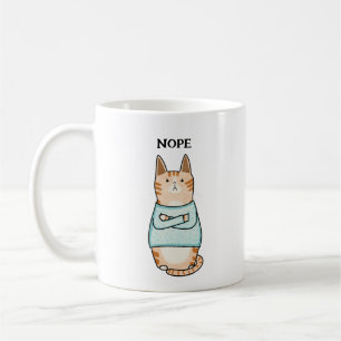 Caneca De Café Funny Sarcastic Orange Cat Nope