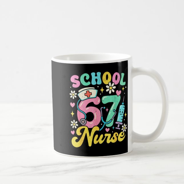 Caneca De Café Funny School Nurse 67 Cute Medical Meme Design  (Direita)