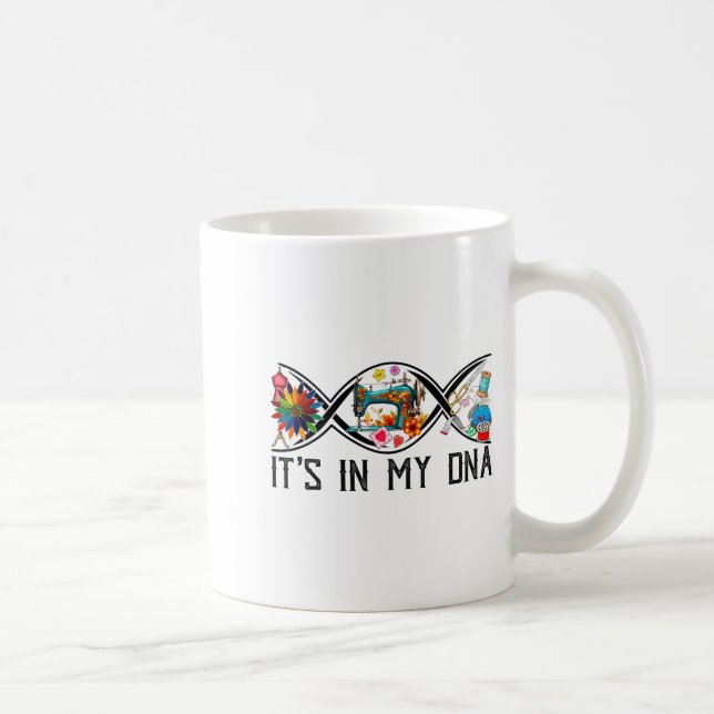 Caneca De Café Funny Sewing Quilter Sewer Dna Quilting Hobby Craf (Direita)