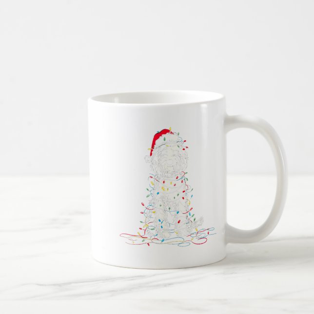 Caneca De Café Funny Sheepadoodle Christmas Graphics Dog Lights L (Direita)