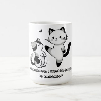 Caneca De Café Funny Siamese Cat Kick Illustration