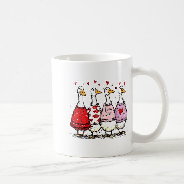 Caneca De Café Funny Silly Goose Valentine Trendy Valentine's Day (Direita)