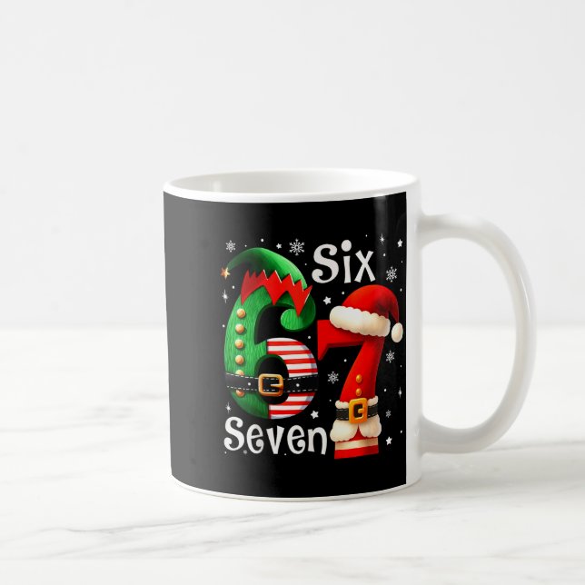 Caneca De Café Funny Six Seven 67 Meme 6 7 Elf Santa Christmas Pa (Direita)