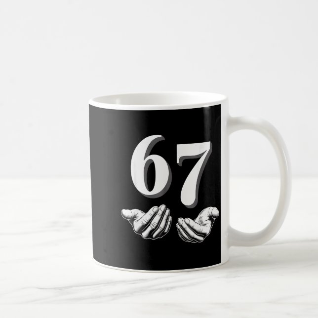 Caneca De Café Funny Six Seven 6 7 Meme Men Women Kids  (Direita)
