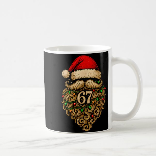 Caneca De Café Funny Six Seven 6 7 Meme Santa Beard Christmas Men (Direita)
