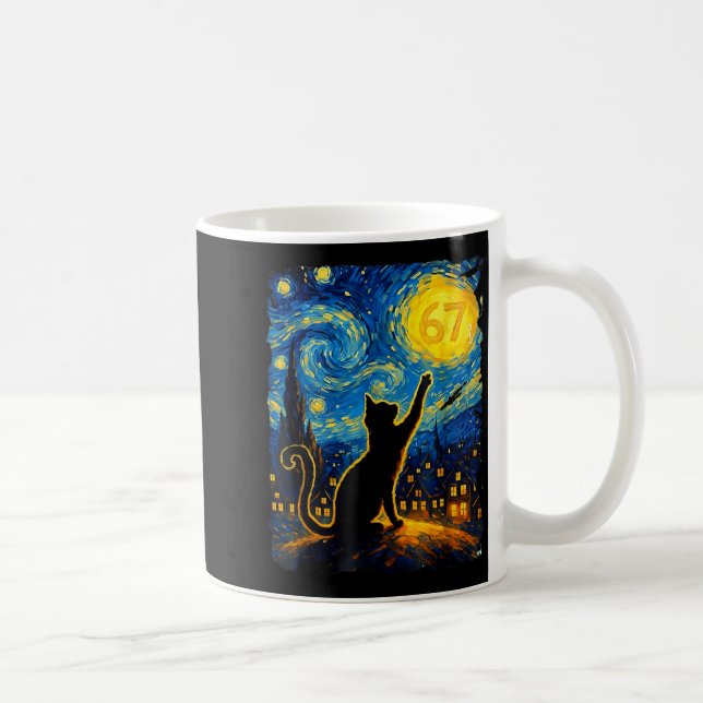 Caneca De Café Funny Six Seven 6 7 Meme Starry Night Van Gogh Bla (Direita)