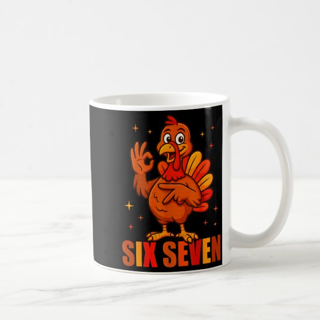 Caneca De Café Funny Six Seven 6 7 Meme Thanksgiving Turkey 67 Ha (Direita)