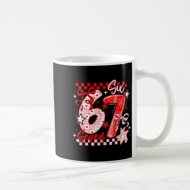 Caneca De Café Funny Six Seven 6 7 Meme Valentine Girl  (Direita)