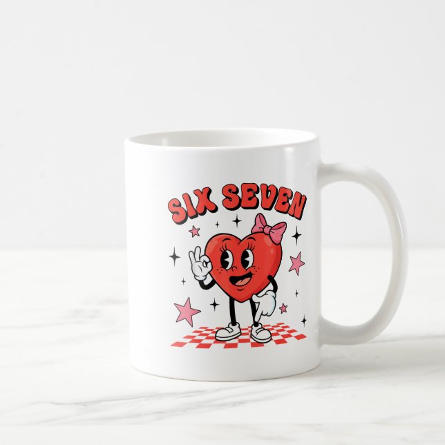 Caneca De Café Funny Six Seven Cute Heart 67 Meme Valentine Kids  (Direita)