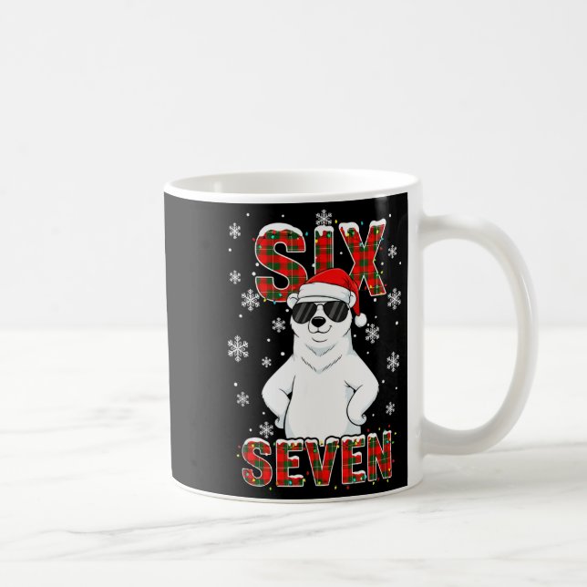 Caneca De Café Funny Six Seven Lar Bear Christmas 67 Santa Hat Wi (Direita)