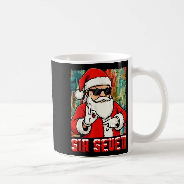 Caneca De Café Funny Six Seven Meme Christmas Cool Santa Saying 6 (Direita)