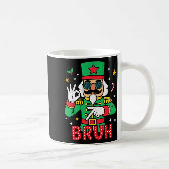 Caneca De Café Funny Six Seven Meme Christmas Nutcracker Bruh Men (Direita)