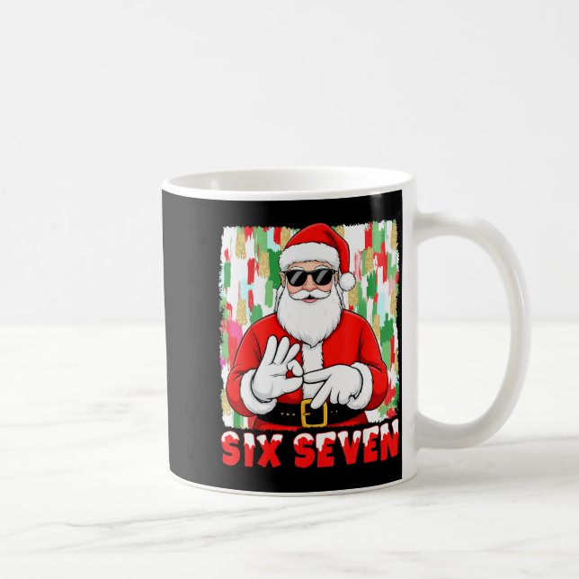 Caneca De Café Funny Six Seven Meme Christmas Santa Saying 6 7 Bo (Direita)