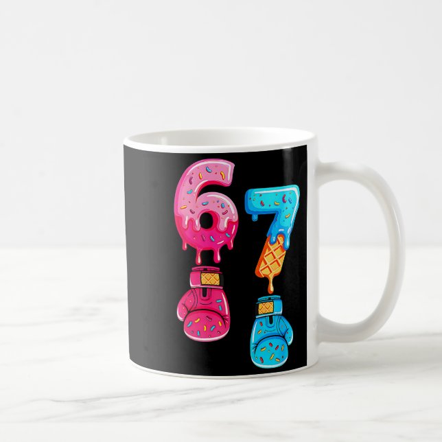 Caneca De Café Funny Six Seven Meme Ice Cream Drip 67 Boxing  (Direita)
