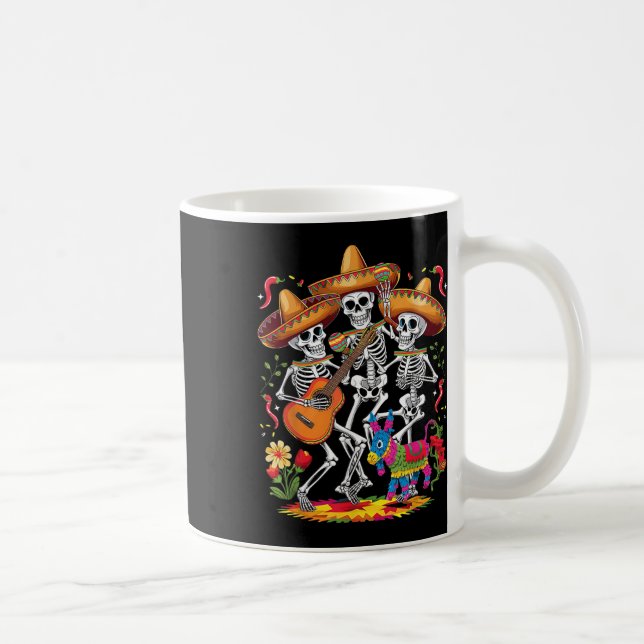 Caneca De Café Funny Skeleton Cinco De Mayo Fiesta Mexicano Festi (Direita)