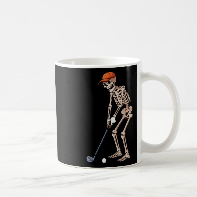 Caneca De Café Funny Skeleton Golf Player Golfer Men Dad Hallowee (Direita)