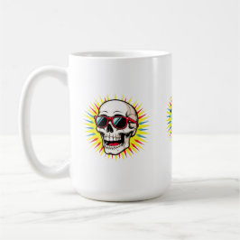 Caneca De Café **Funny Skull With Sunglasses – Cartoon Laughing S