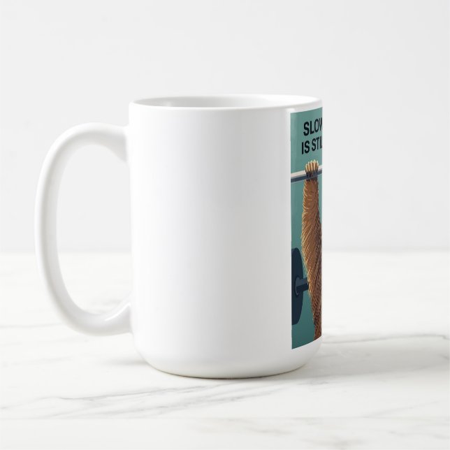 Caneca De Café Funny Sloth Gym Motivation Poster - Slow Progress  (Esquerda)