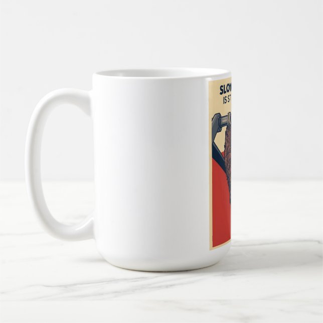 Caneca De Café Funny Sloth Gym Motivation Poster - Slow Progress  (Esquerda)