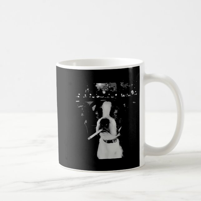 Caneca De Café Funny Smoking Dog Meme  (Direita)