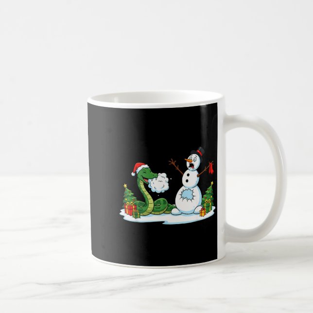 Caneca De Café Funny Snake Snowman Christmas Tree Xmas Womens Men (Direita)